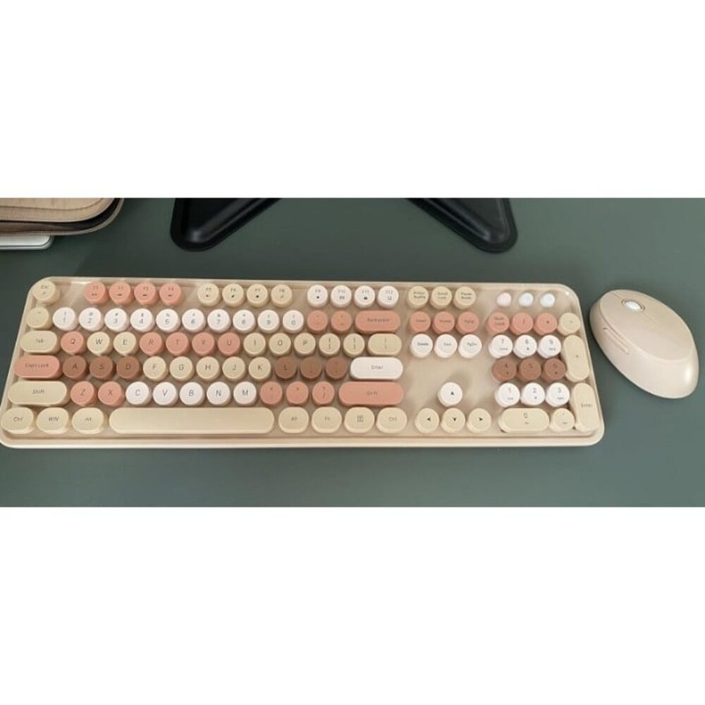 New Wireless Keyboard and Mouse, Cute Keyboard and Mouse, 2.4G Wireless Keyboard